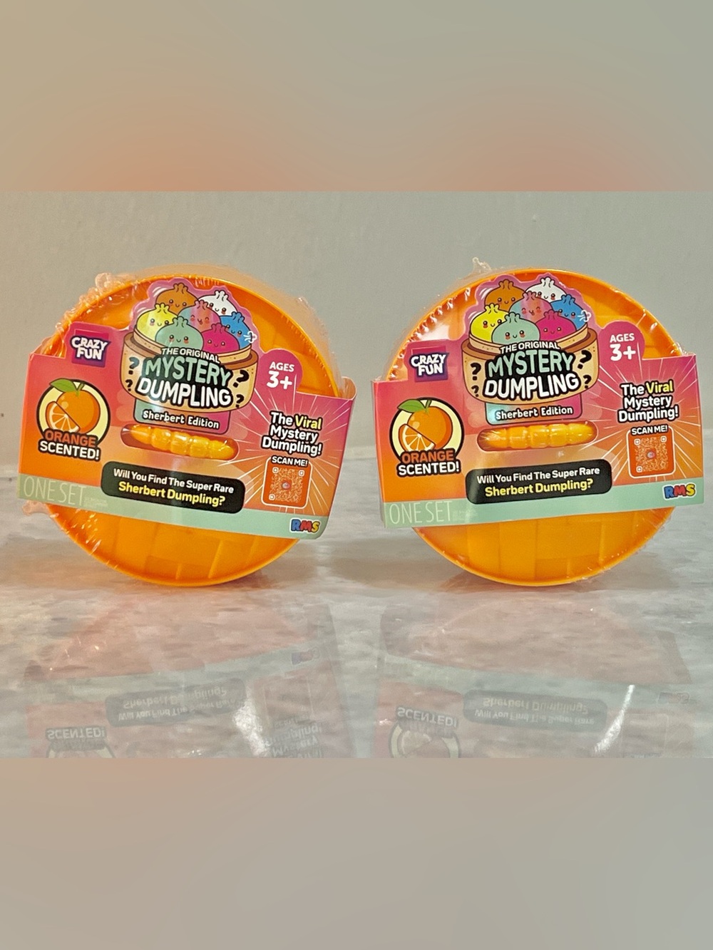 SHERBERT EDITION Crazy Fun RMS Mystery Dumpling Orange Scented Squishy Set of 2!